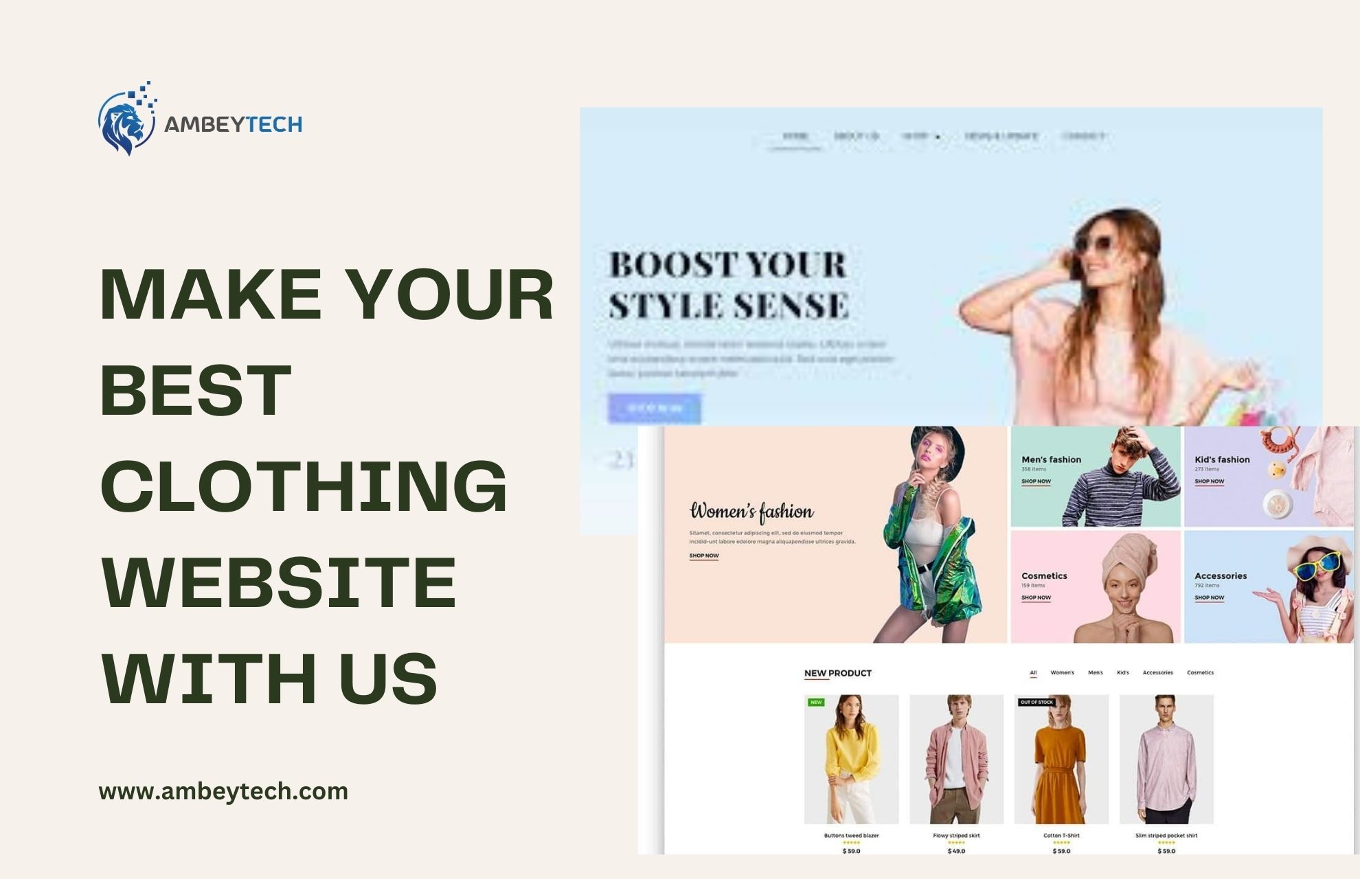 Custom Clothing Website Design by AmbeyTech